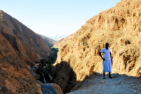 Panorámica en lo alto de las gargantas del Dadès en Marruecos