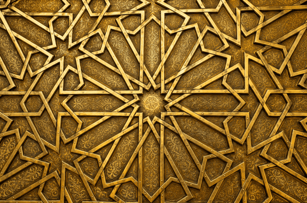 La medina de Fez, uno de los grandes tesoros de Marruecos 7 Detalle de una puerta de bronce del Palacio Real de Fez con decoración geométrica