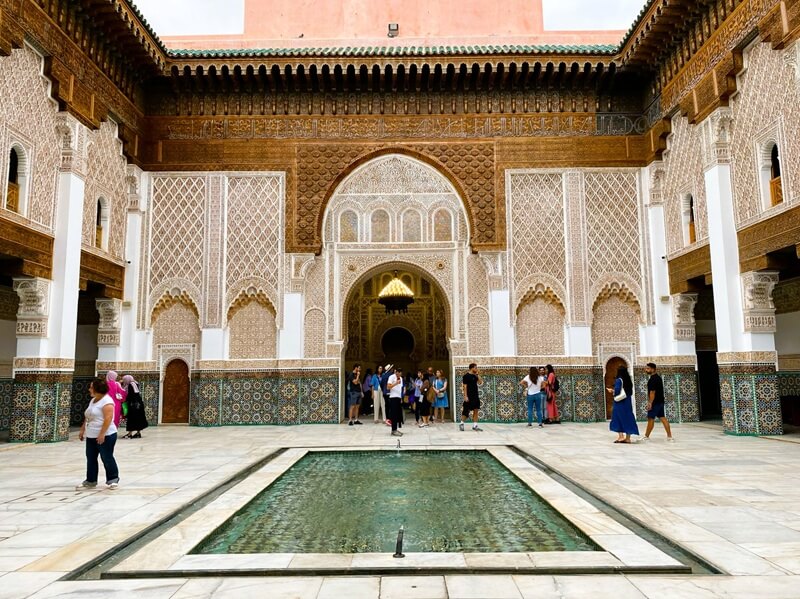 La Madrasa Ben Youssef de Marrakech 2 Patio principal de la Madrasa Ben Youssef de Marrakech