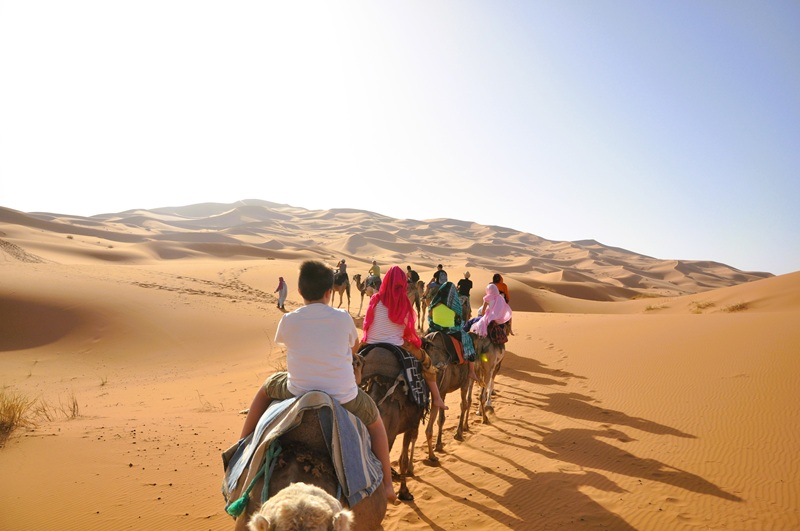 Ruta Marrakech Casablanca de 5 días con recorrido en dromedario por el desierto de Erg Chebbi
